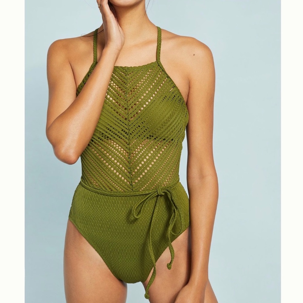Anthropologie Crochet One-Piece Swimsuit